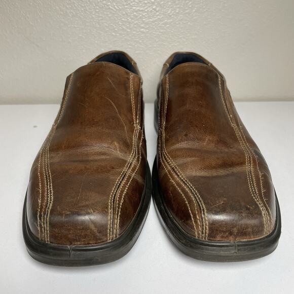 ECCO Men\'s Helsinki Bike Toe Slip-On Brown Leather Loafers Shoes Sz 12 EU 46 main image 9